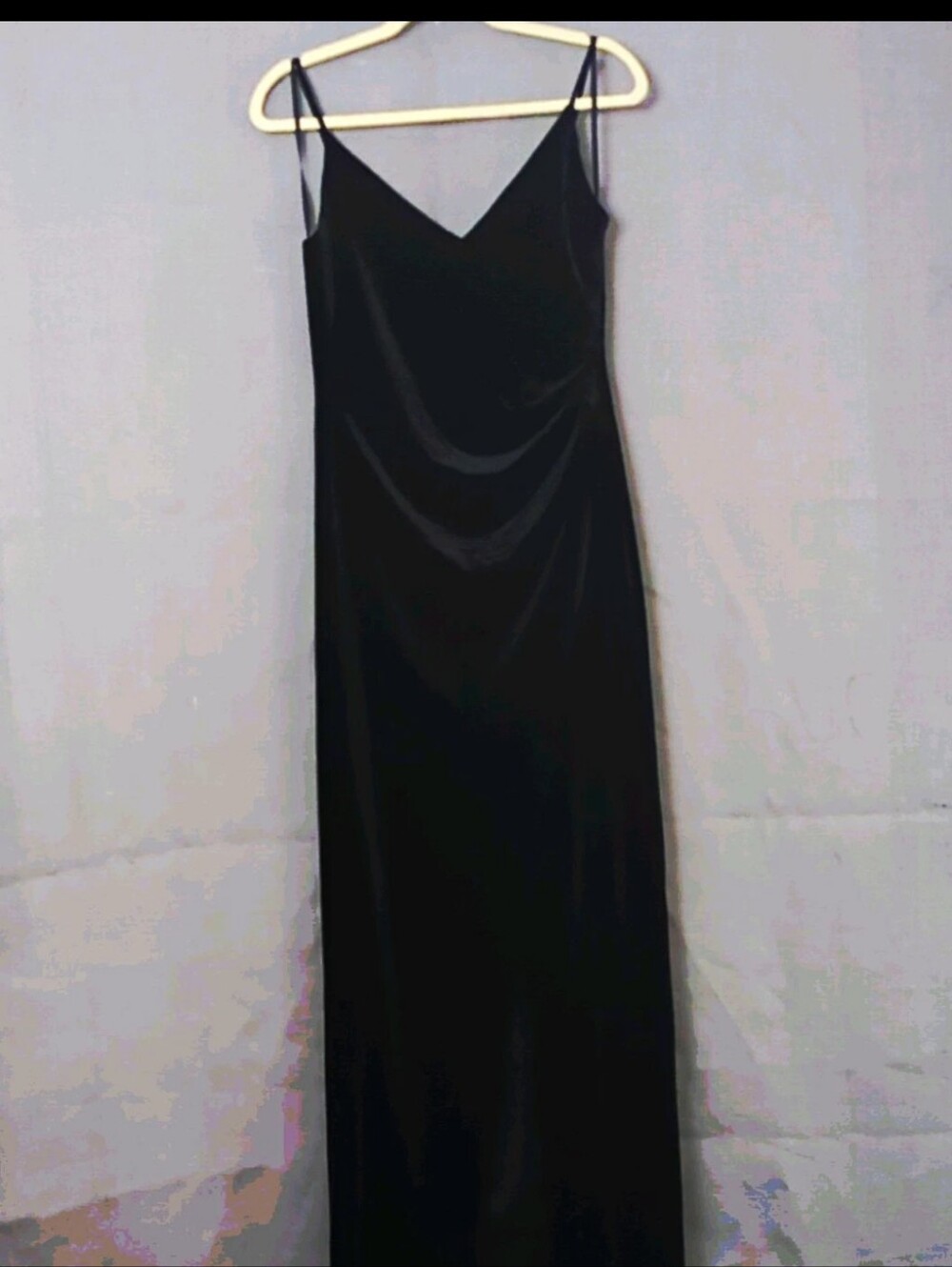 Betsy & Adam Black Satin Slip with Double Spaghetti Straps